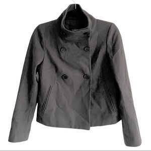 CLUB MONACO Cropped Wool Cashmere Fall Winter Jacket Black XS